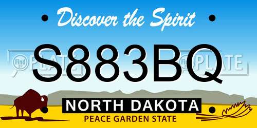S883BQ North Dakota License Plate