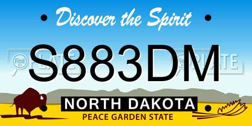 S883DM North Dakota License Plate