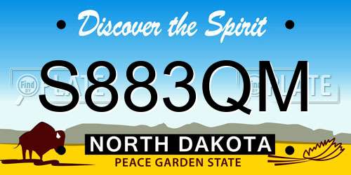 S883QM North Dakota License Plate
