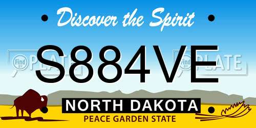 S884VE North Dakota License Plate