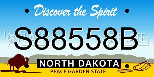 S88558B North Dakota License Plate