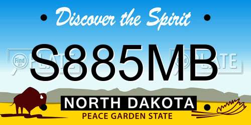 S885MB North Dakota License Plate
