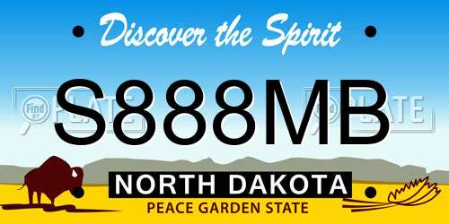 S888MB North Dakota License Plate