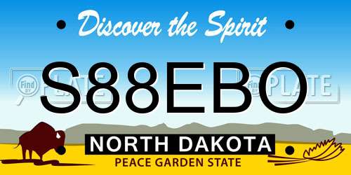 S88EBO North Dakota License Plate