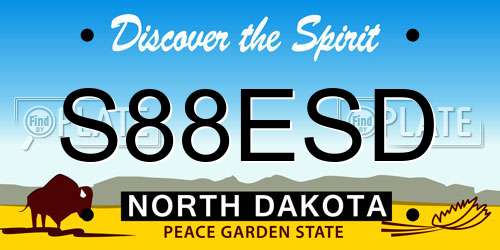 S88ESD North Dakota License Plate