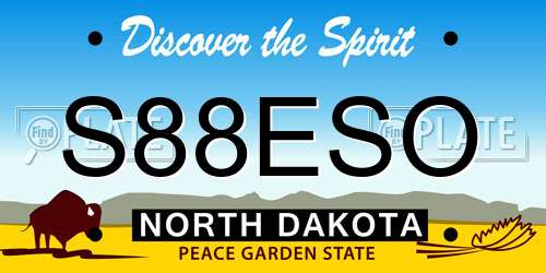 S88ESO North Dakota License Plate