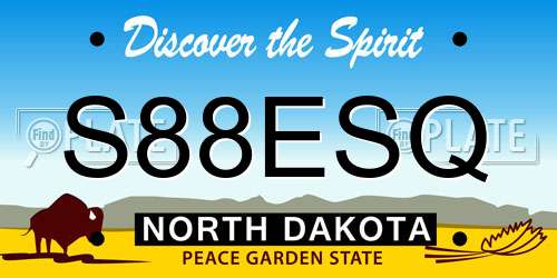S88ESQ North Dakota License Plate