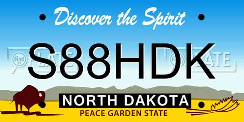 S88HDK North Dakota License Plate