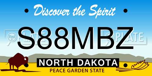 S88MBZ North Dakota License Plate