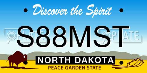 S88MST North Dakota License Plate