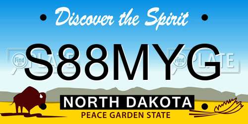 S88MYG North Dakota License Plate