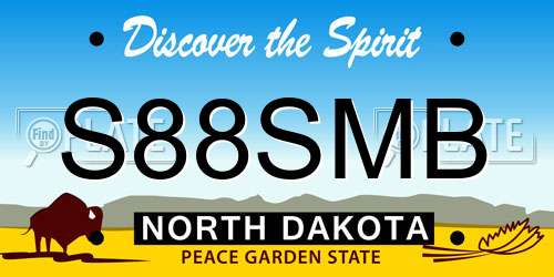 S88SMB North Dakota License Plate