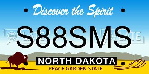 S88SMS North Dakota License Plate