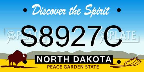S8927C North Dakota License Plate