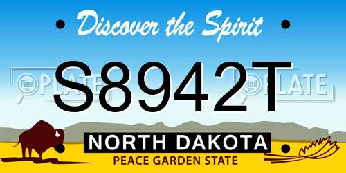 S8942T North Dakota License Plate