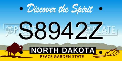 S8942Z North Dakota License Plate