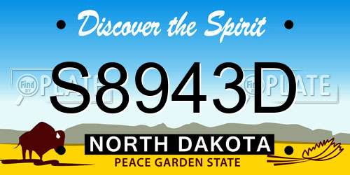 S8943D North Dakota License Plate