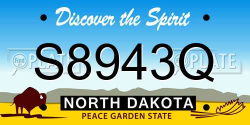 S8943Q North Dakota License Plate