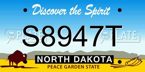 S8947T North Dakota License Plate