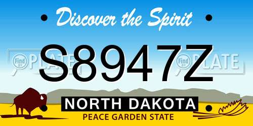S8947Z North Dakota License Plate
