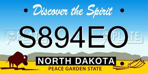 S894EO North Dakota License Plate