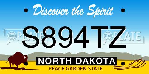 S894TZ North Dakota License Plate