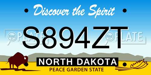 S894ZT North Dakota License Plate
