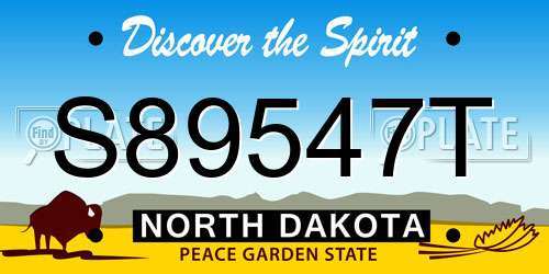 S89547T North Dakota License Plate