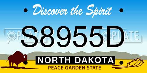 S8955D North Dakota License Plate