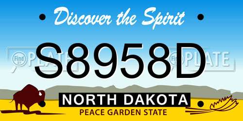 S8958D North Dakota License Plate