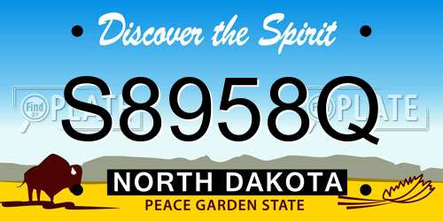 S8958Q North Dakota License Plate
