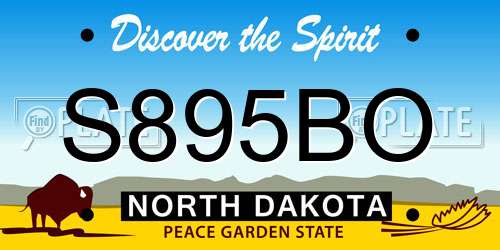 S895BO North Dakota License Plate
