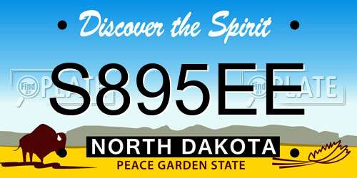 S895EE North Dakota License Plate