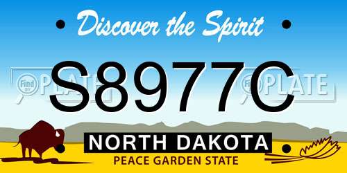 S8977C North Dakota License Plate