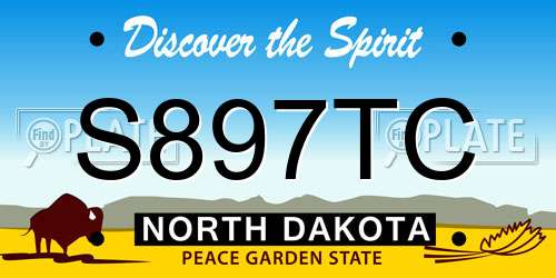 S897TC North Dakota License Plate