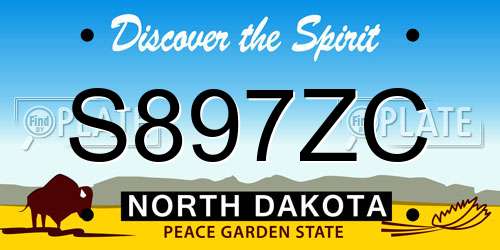 S897ZC North Dakota License Plate