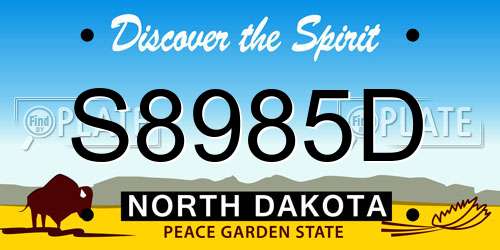 S8985D North Dakota License Plate