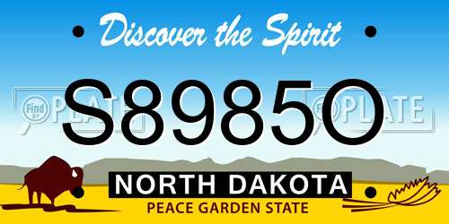 S8985O North Dakota License Plate