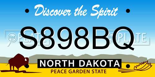 S898BQ North Dakota License Plate