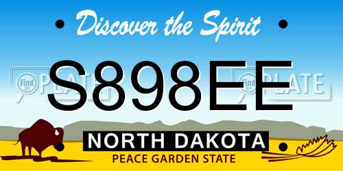 S898EE North Dakota License Plate