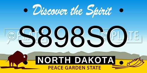 S898SO North Dakota License Plate