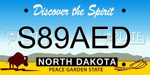 S89AED North Dakota License Plate