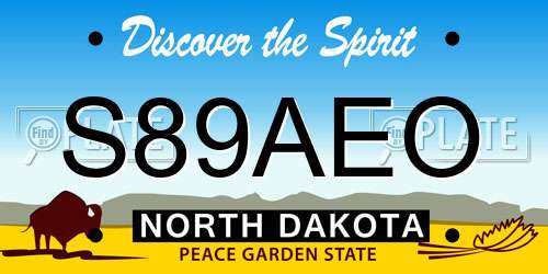 S89AEO North Dakota License Plate