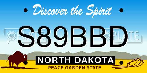 S89BBD North Dakota License Plate
