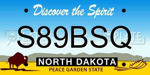 S89BSQ North Dakota License Plate