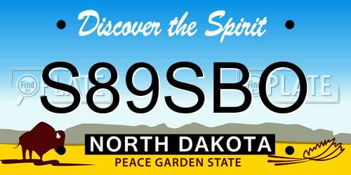 S89SBO North Dakota License Plate