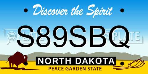 S89SBQ North Dakota License Plate
