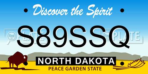 S89SSQ North Dakota License Plate