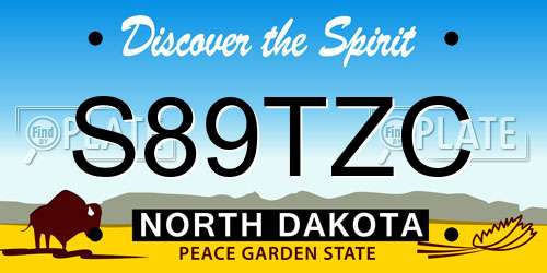 S89TZC North Dakota License Plate