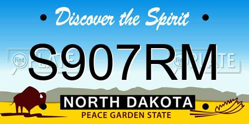 S907RM North Dakota License Plate